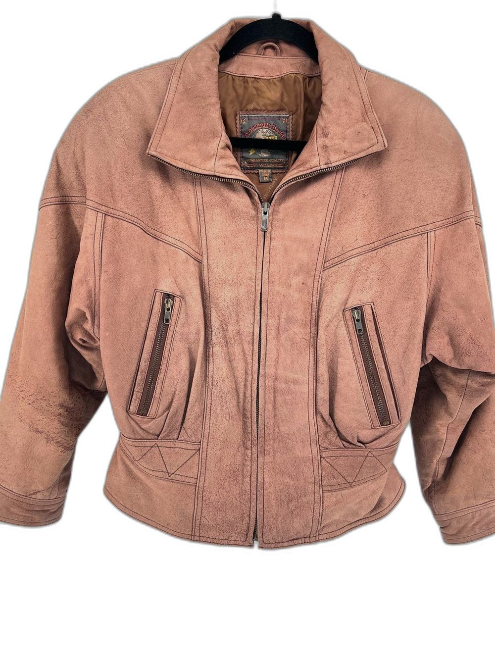 Vintage 90's Wilson's Leather Adventure Bound Bomber Jacket Sz M Brown Aviator